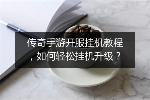 传奇手游开服挂机教程，如何轻松挂机升级？