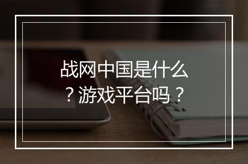 战网中国是什么？游戏平台吗？