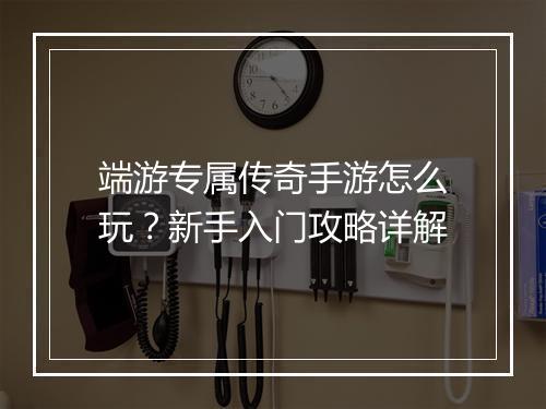 端游专属传奇手游怎么玩？新手入门攻略详解