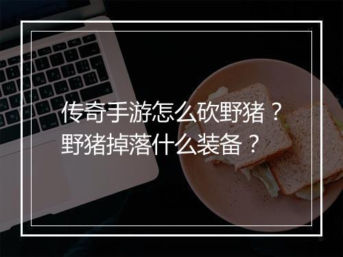 传奇手游怎么砍野猪？野猪掉落什么装备？
