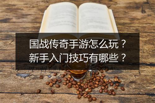 国战传奇手游怎么玩？新手入门技巧有哪些？