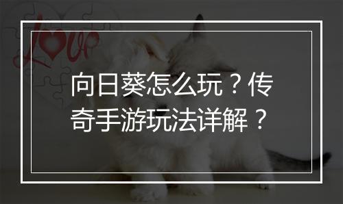 向日葵怎么玩？传奇手游玩法详解？