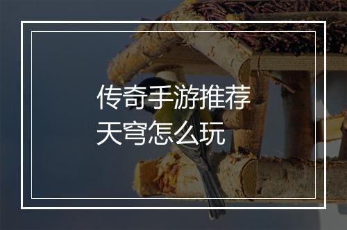 传奇手游推荐天穹怎么玩