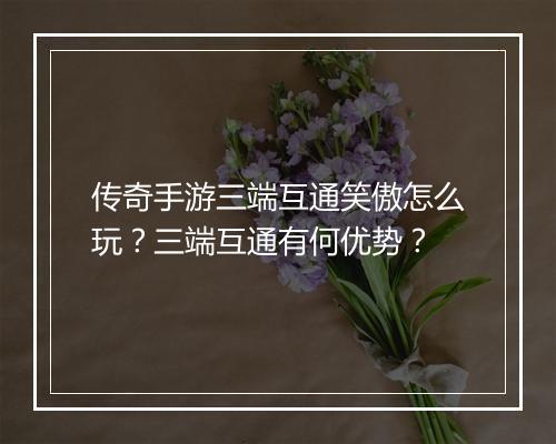 传奇手游三端互通笑傲怎么玩？三端互通有何优势？