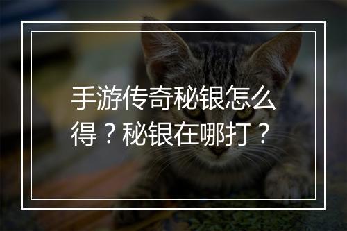 手游传奇秘银怎么得？秘银在哪打？