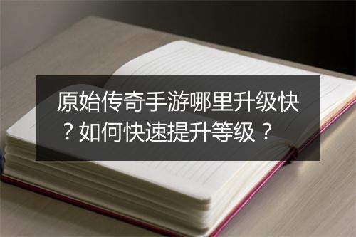 原始传奇手游哪里升级快？如何快速提升等级？