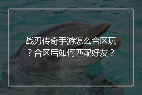 战刃传奇手游怎么合区玩？合区后如何匹配好友？
