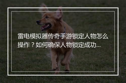 雷电模拟器传奇手游锁定人物怎么操作？如何确保人物锁定成功？