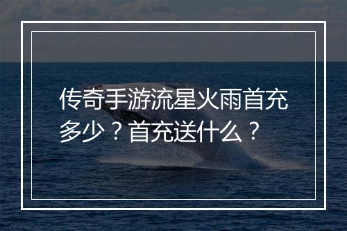 传奇手游流星火雨首充多少？首充送什么？