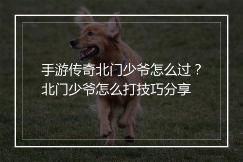 手游传奇北门少爷怎么过？北门少爷怎么打技巧分享