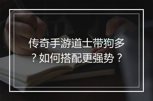 传奇手游道士带狗多？如何搭配更强势？