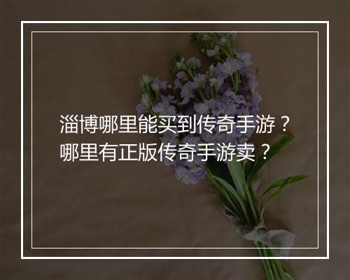 淄博哪里能买到传奇手游？哪里有正版传奇手游卖？