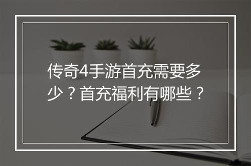 传奇4手游首充需要多少？首充福利有哪些？