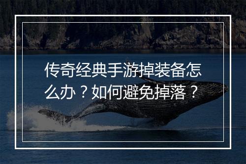 传奇经典手游掉装备怎么办？如何避免掉落？