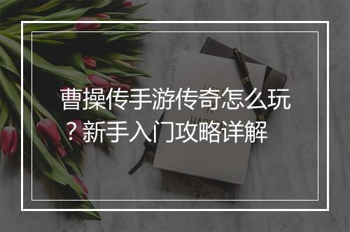曹操传手游传奇怎么玩？新手入门攻略详解