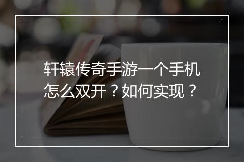 轩辕传奇手游一个手机怎么双开？如何实现？