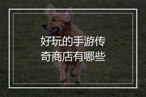 好玩的手游传奇商店有哪些