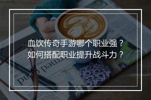 血饮传奇手游哪个职业强？如何搭配职业提升战斗力？