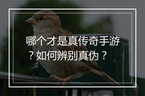 哪个才是真传奇手游？如何辨别真伪？