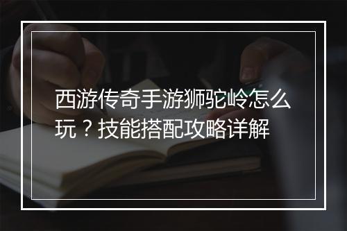 西游传奇手游狮驼岭怎么玩？技能搭配攻略详解