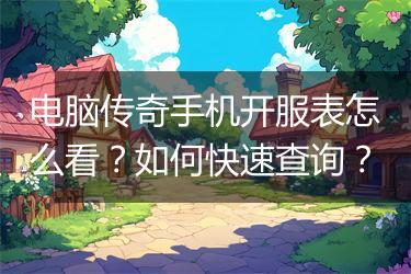 电脑传奇手机开服表怎么看？如何快速查询？