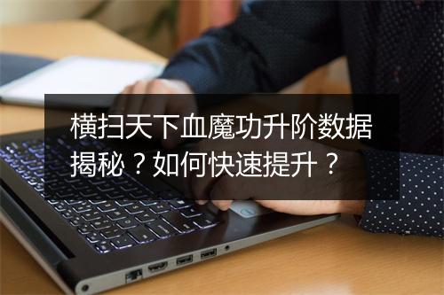 横扫天下血魔功升阶数据揭秘？如何快速提升？