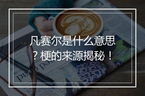 凡赛尔是什么意思？梗的来源揭秘！