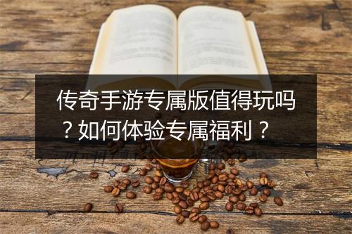 传奇手游专属版值得玩吗？如何体验专属福利？