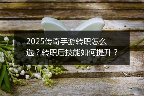 2025传奇手游转职怎么选？转职后技能如何提升？