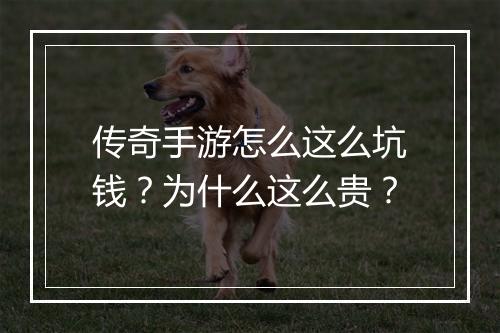 传奇手游怎么这么坑钱？为什么这么贵？