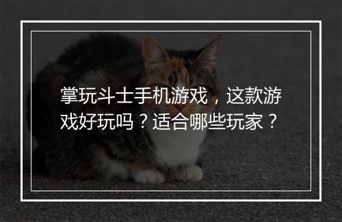 掌玩斗士手机游戏，这款游戏好玩吗？适合哪些玩家？