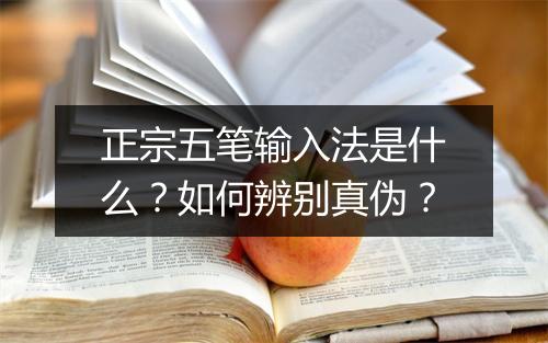 正宗五笔输入法是什么？如何辨别真伪？