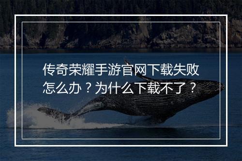 传奇荣耀手游官网下载失败怎么办？为什么下载不了？