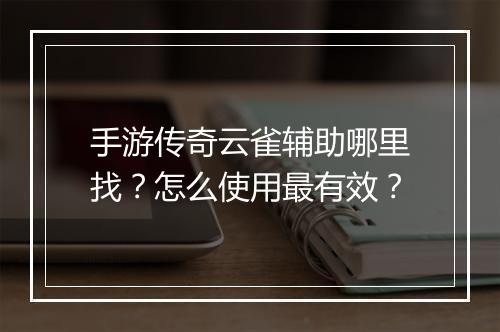 手游传奇云雀辅助哪里找？怎么使用最有效？