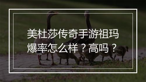 美杜莎传奇手游祖玛爆率怎么样？高吗？