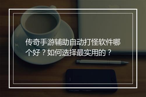 传奇手游辅助自动打怪软件哪个好？如何选择最实用的？