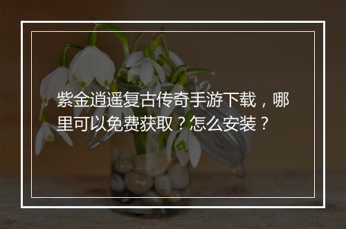 紫金逍遥复古传奇手游下载，哪里可以免费获取？怎么安装？