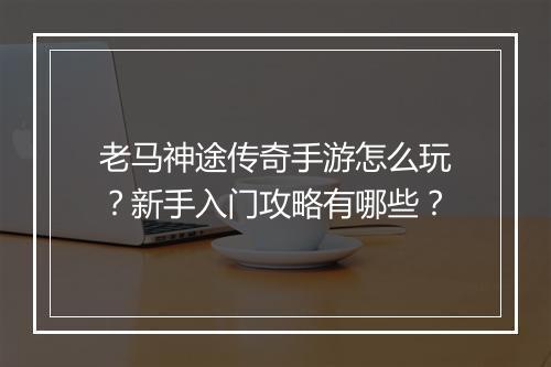 老马神途传奇手游怎么玩？新手入门攻略有哪些？