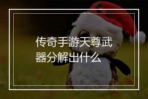 传奇手游天尊武器分解出什么