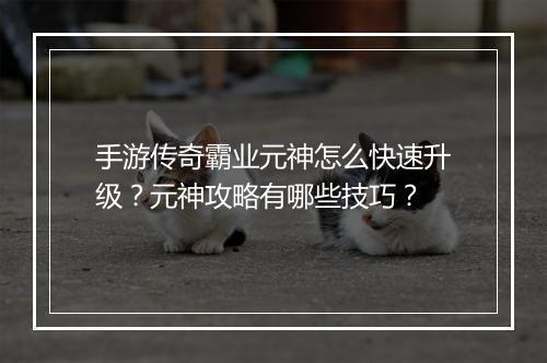 手游传奇霸业元神怎么快速升级？元神攻略有哪些技巧？