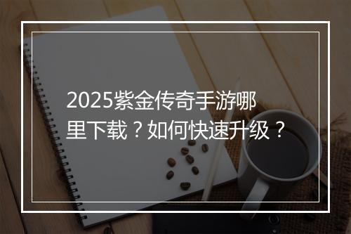 2025紫金传奇手游哪里下载？如何快速升级？