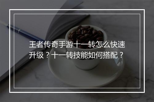 王者传奇手游十一转怎么快速升级？十一转技能如何搭配？