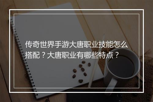 传奇世界手游大唐职业技能怎么搭配？大唐职业有哪些特点？