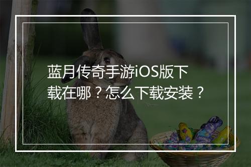蓝月传奇手游iOS版下载在哪？怎么下载安装？