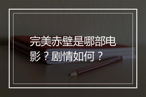 完美赤壁是哪部电影？剧情如何？