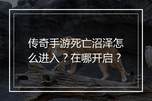 传奇手游死亡沼泽怎么进入？在哪开启？