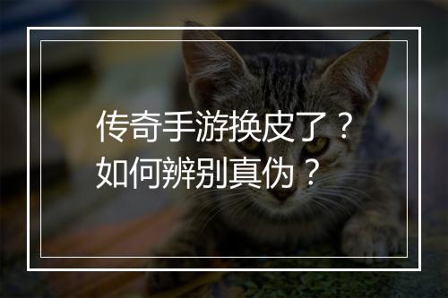 传奇手游换皮了？如何辨别真伪？