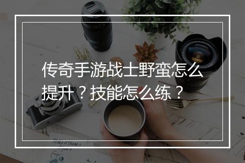 传奇手游战士野蛮怎么提升？技能怎么练？