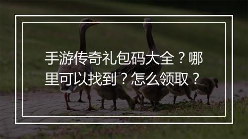 手游传奇礼包码大全？哪里可以找到？怎么领取？