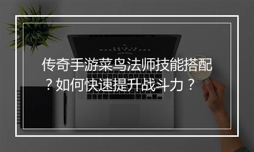 传奇手游菜鸟法师技能搭配？如何快速提升战斗力？